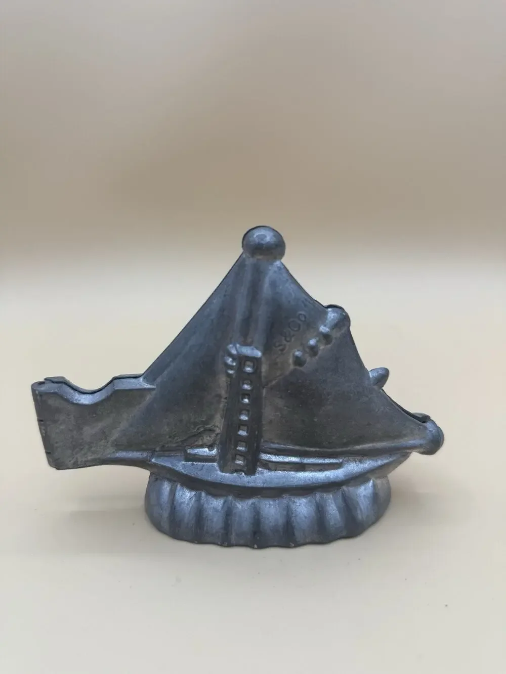 Antique 1899 S&Co Sailboat Chocolate Mold #553, Rare Victorian Confectionery